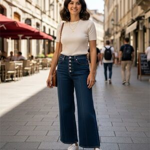 GAP Stylish Blue Wide-Leg Women Jeans